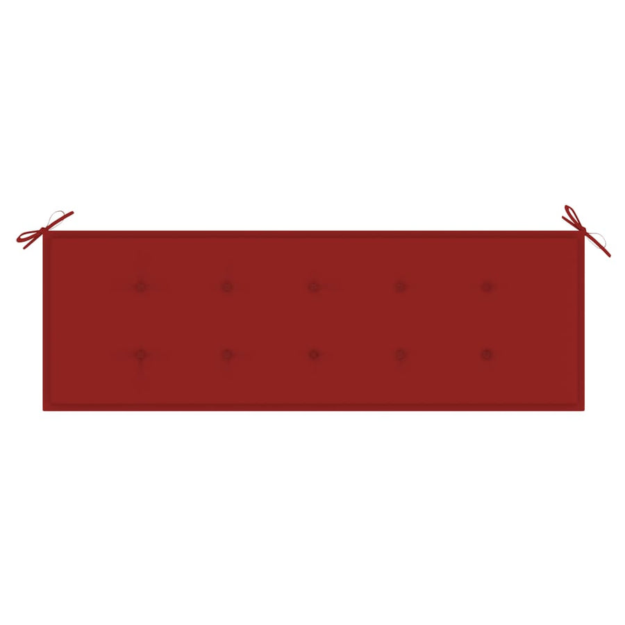 Tuinbank Stapelbaar Met Kussen 59 Cm Massief Teakhout 150 cm Rood