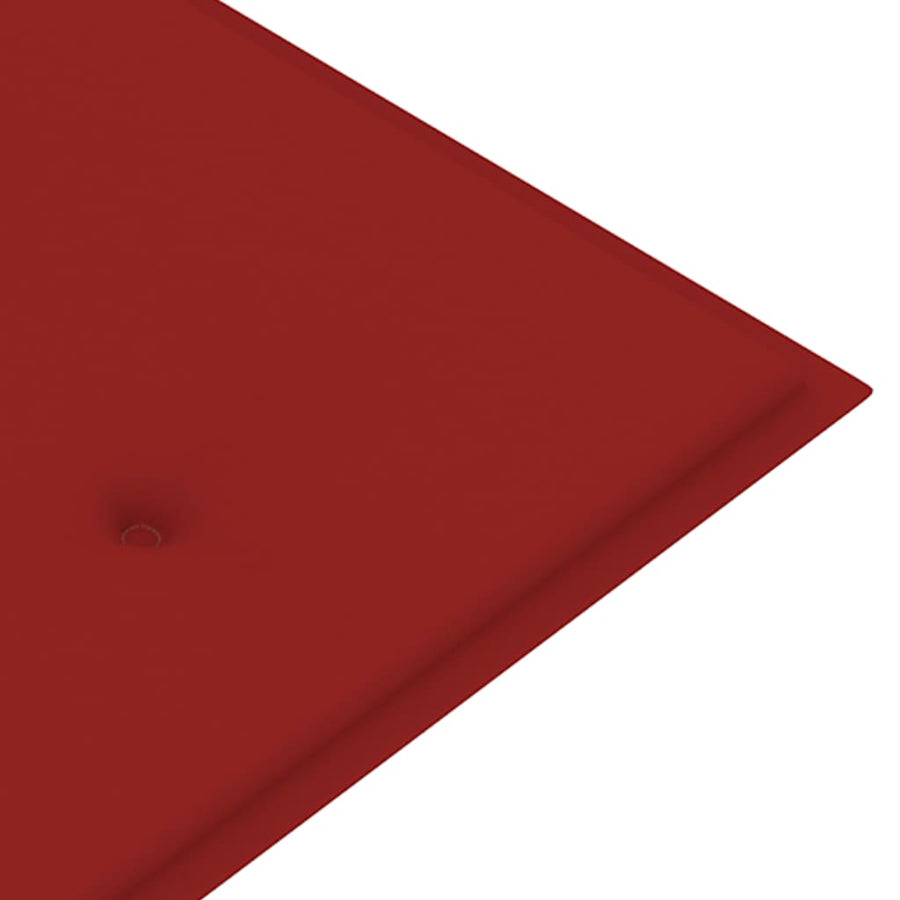 Tuinbank Stapelbaar Met Kussen 59 Cm Massief Teakhout 150 cm Rood