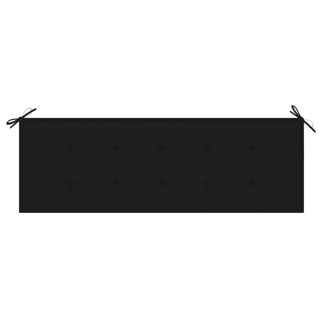 Tuinbank Stapelbaar Met Kussen 59 Cm Massief Teakhout 150 cm Zwart