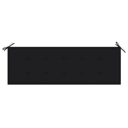 Tuinbank Stapelbaar Met Kussen 59 Cm Massief Teakhout 150 cm Zwart