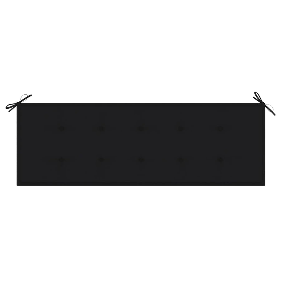 Tuinbank Stapelbaar Met Kussen 59 Cm Massief Teakhout 150 cm Zwart