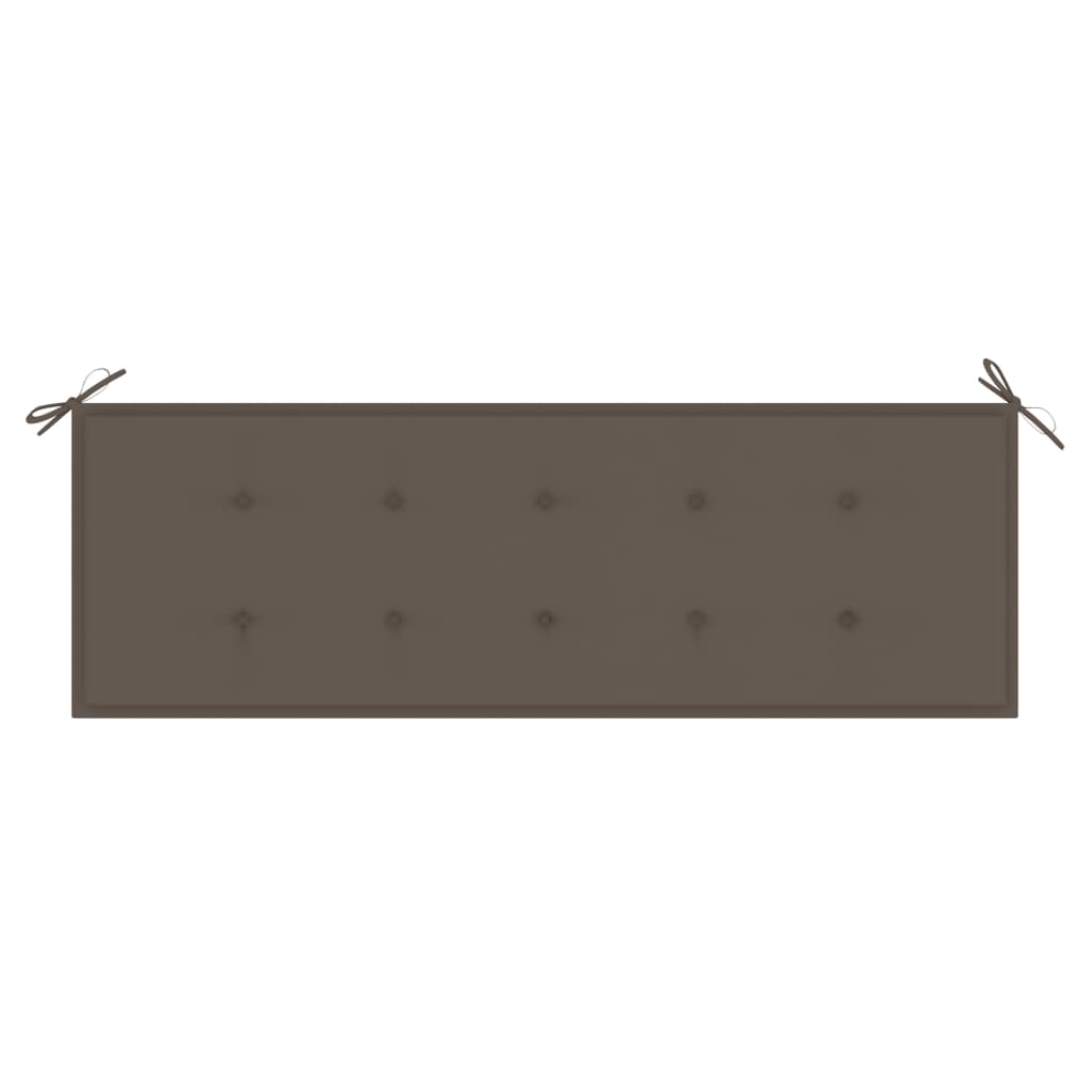 Tuinbank Stapelbaar Met Kussen 59 Cm Massief Teakhout 150 cm Taupe
