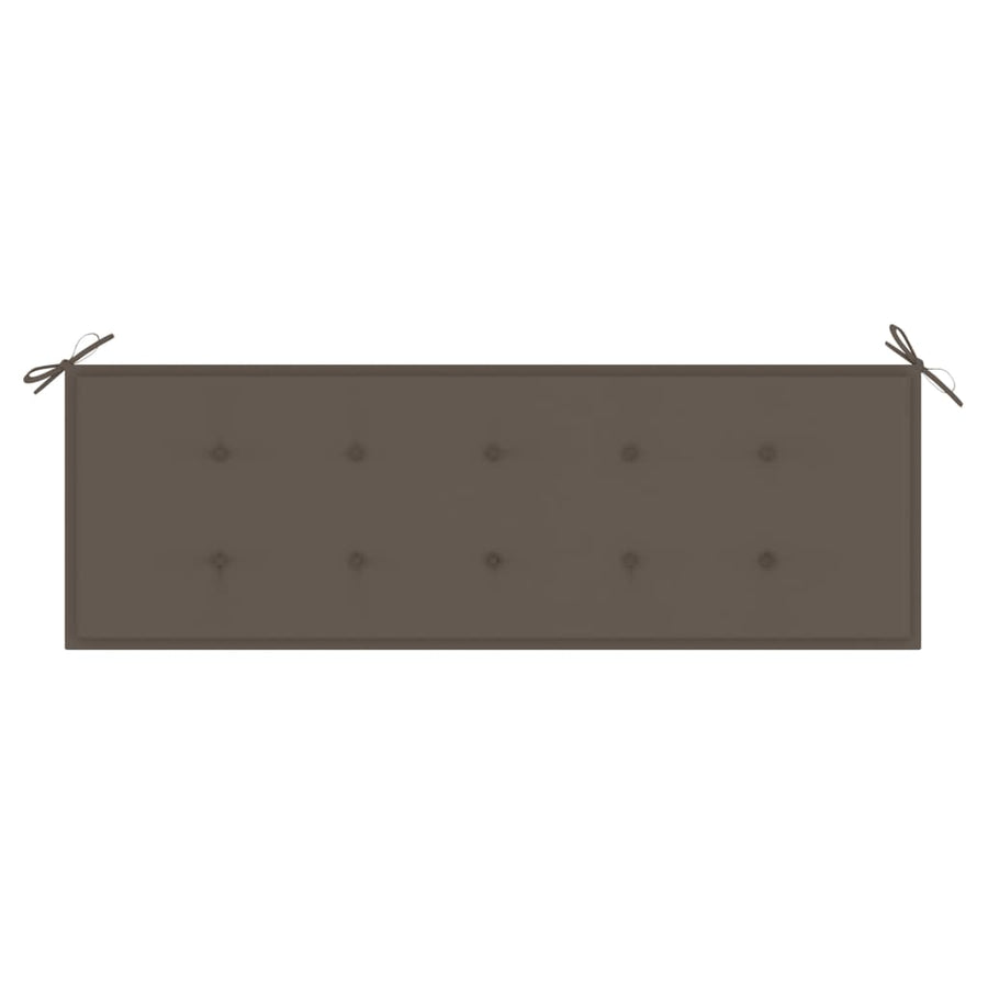 Tuinbank Stapelbaar Met Kussen 59 Cm Massief Teakhout 150 cm Taupe