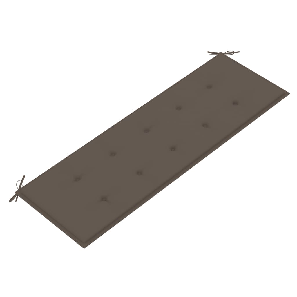 Tuinbank Stapelbaar Met Kussen 59 Cm Massief Teakhout 150 cm Taupe