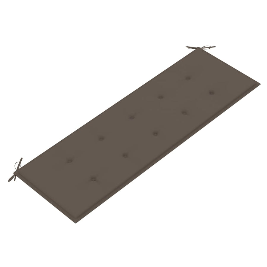 Tuinbank Stapelbaar Met Kussen 59 Cm Massief Teakhout 150 cm Taupe