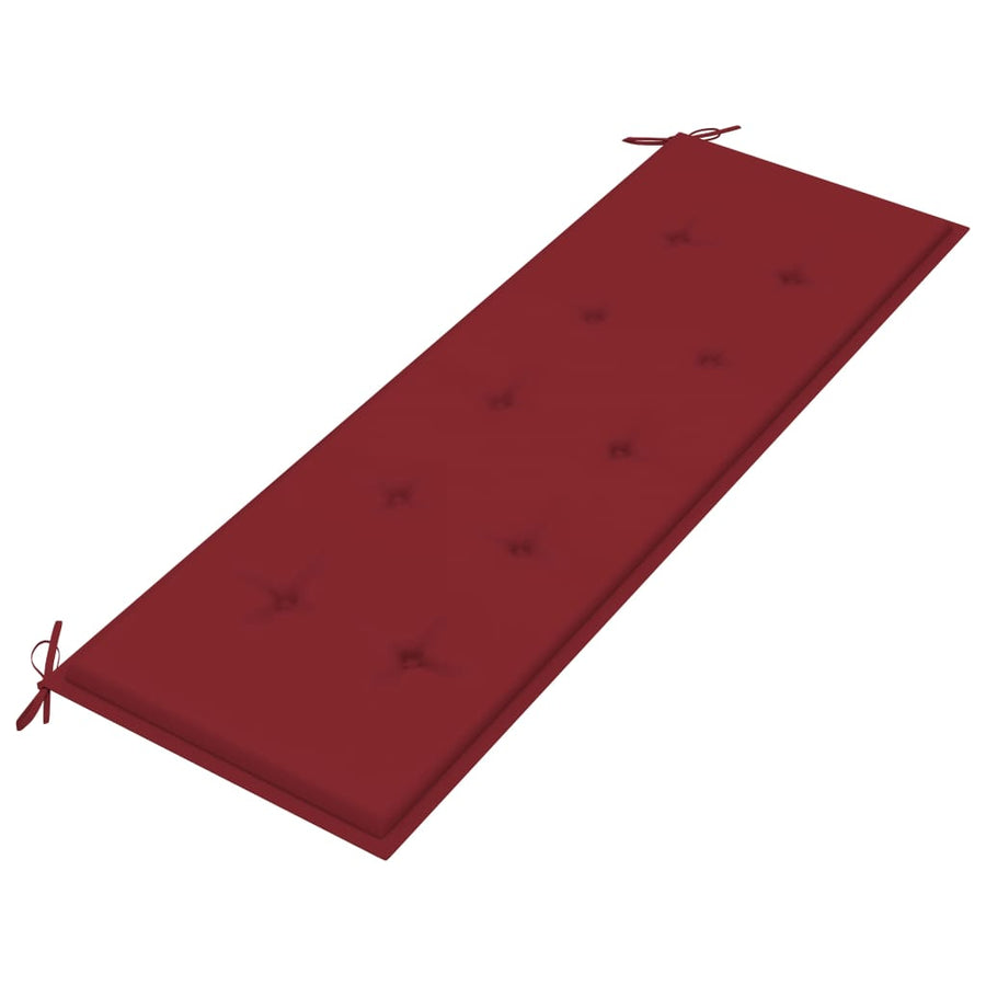 Tuinbank Stapelbaar Met Kussen 59 Cm Massief Teakhout 150 cm Wijnrood