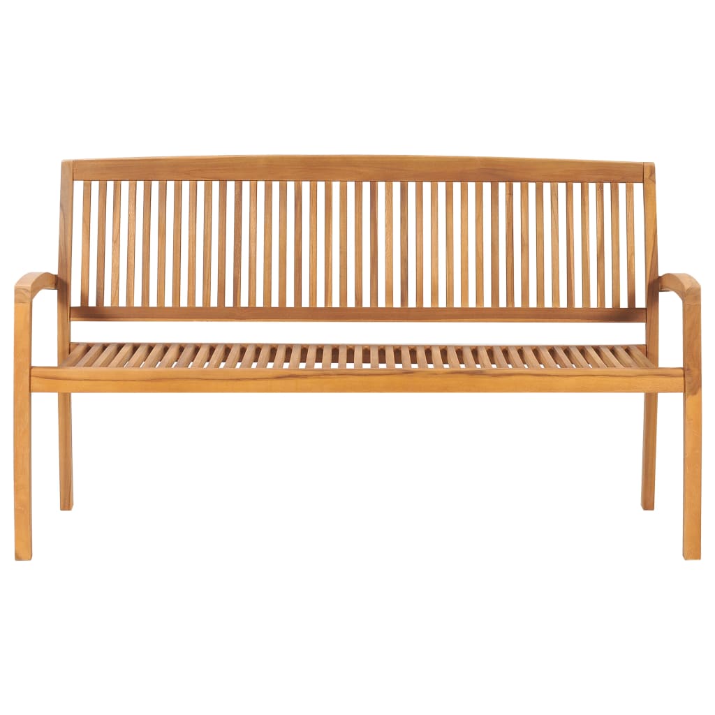 Tuinbank Stapelbaar Met Kussen 59 Cm Massief Teakhout 150 cm koningsblauw