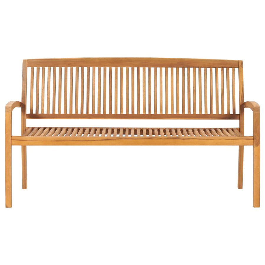 Tuinbank Stapelbaar Met Kussen 59 Cm Massief Teakhout 150 cm koningsblauw