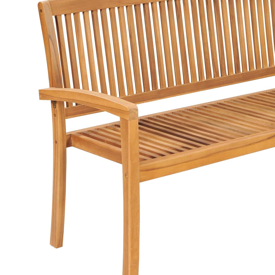 Tuinbank Stapelbaar Met Kussen 59 Cm Massief Teakhout Crème