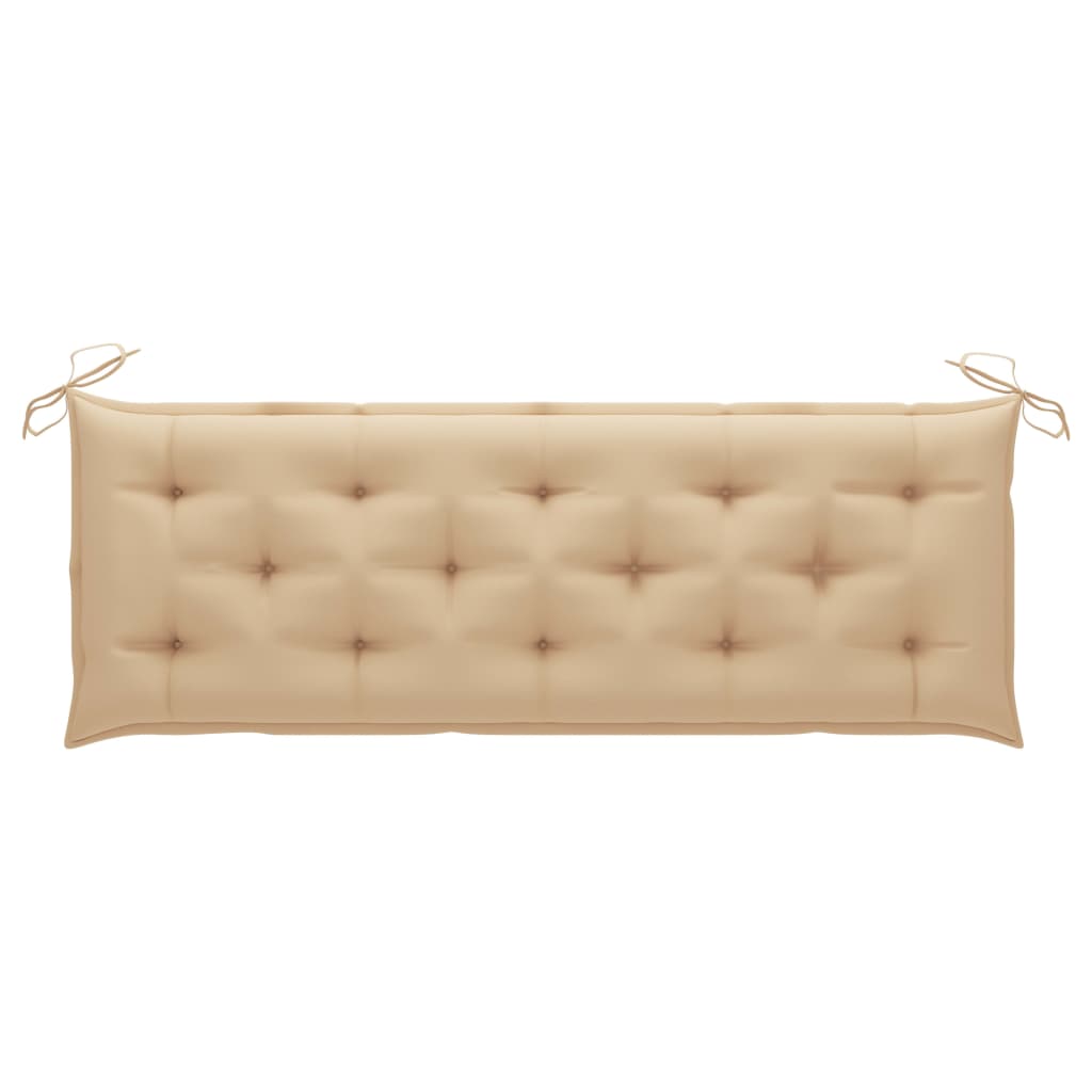 Tuinbank Stapelbaar Met Kussen 59 Cm Massief Teakhout Beige