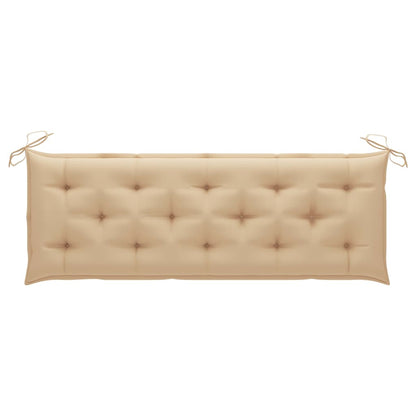 Tuinbank Stapelbaar Met Kussen 59 Cm Massief Teakhout Beige