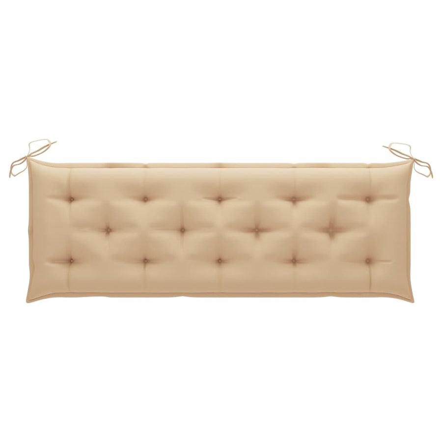 Tuinbank Stapelbaar Met Kussen 59 Cm Massief Teakhout Beige