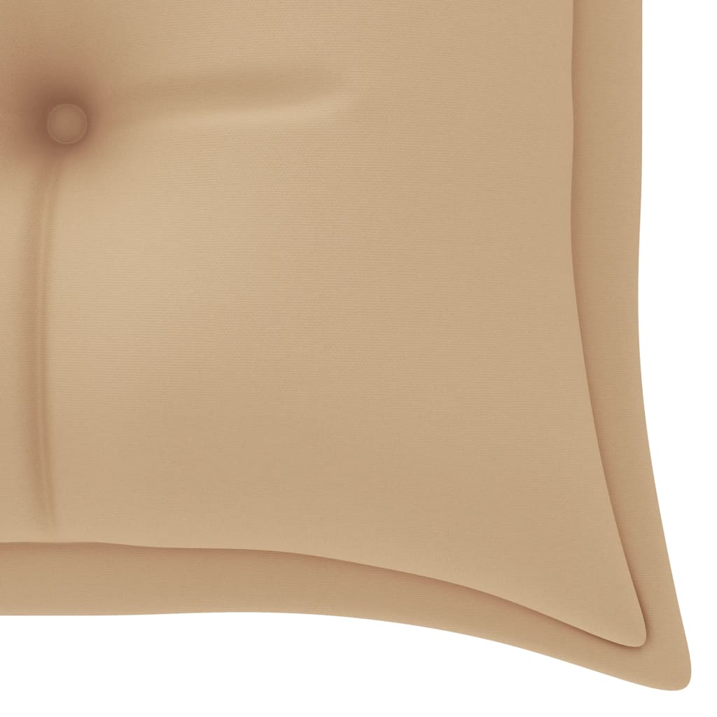 Tuinbank Stapelbaar Met Kussen 59 Cm Massief Teakhout Beige