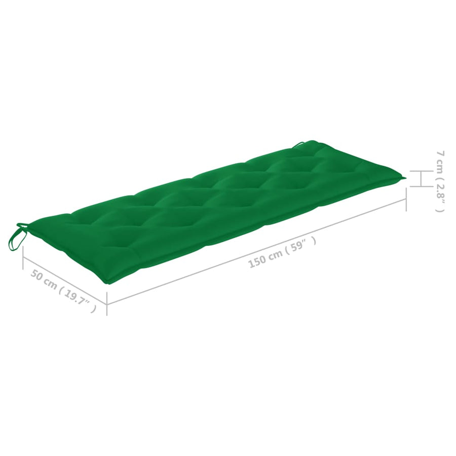 Tuinbank Stapelbaar Met Kussen 59 Cm Massief Teakhout Groen