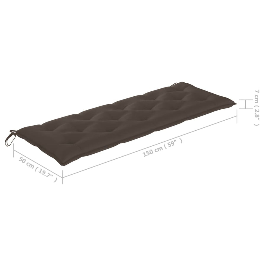 Tuinbank Stapelbaar Met Kussen 59 Cm Massief Teakhout Taupe