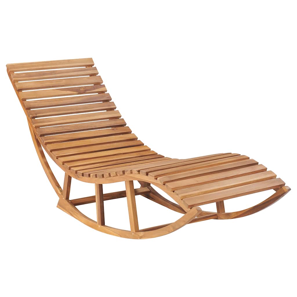 Ligbed Schommelend Met Kussen Massief Teakhout Grijs