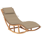 Ligbed massief teakhout schommelend beige