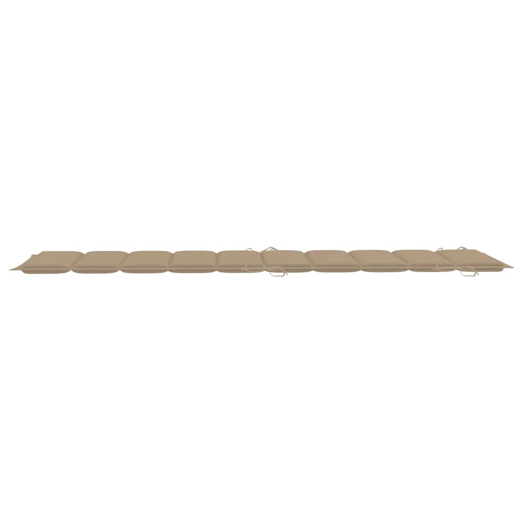 Ligbed Schommelend Met Kussen Massief Teakhout Beige