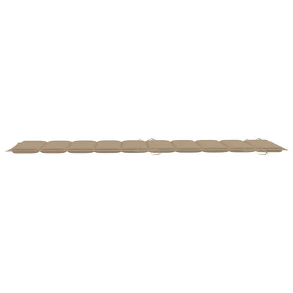 Ligbed Schommelend Met Kussen Massief Teakhout Beige