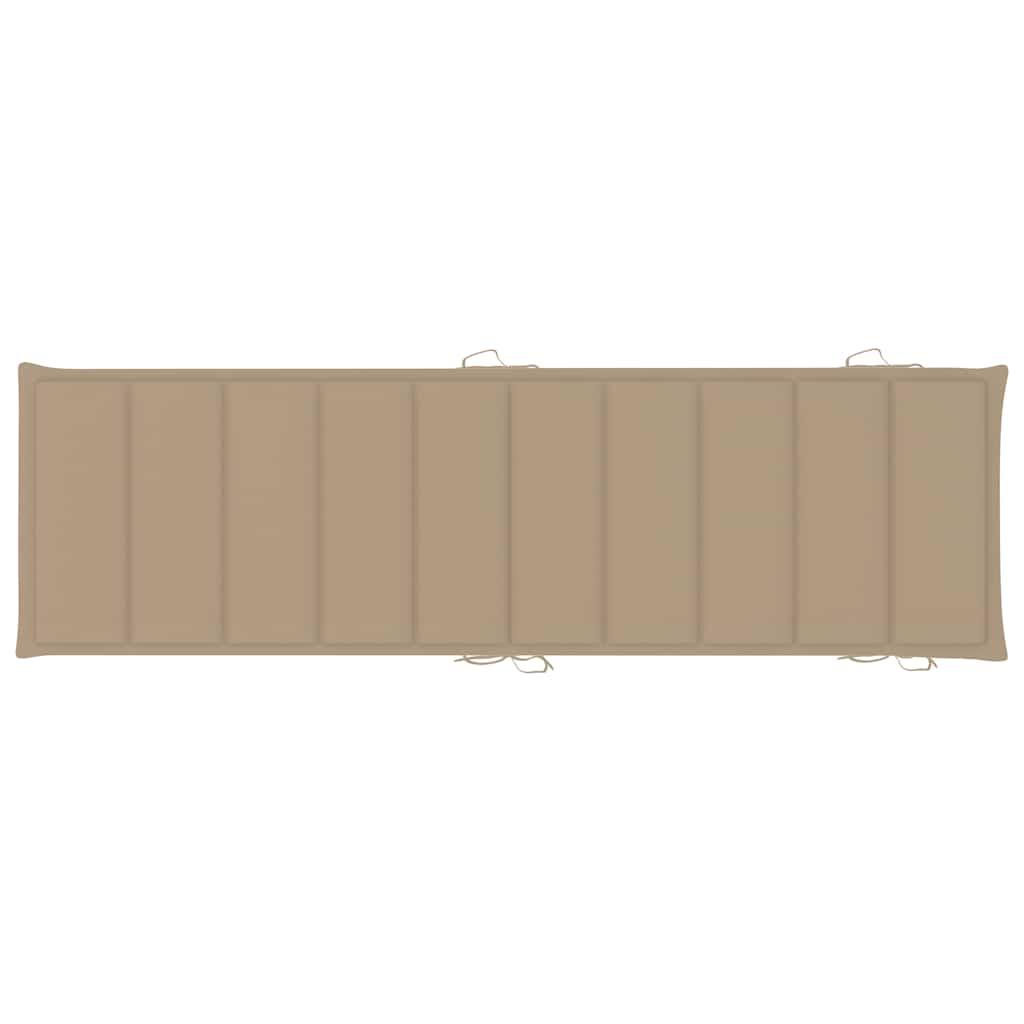 Ligbed Schommelend Met Kussen Massief Teakhout Beige