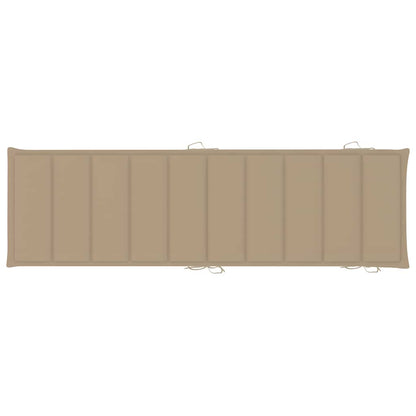 Ligbed Schommelend Met Kussen Massief Teakhout Beige