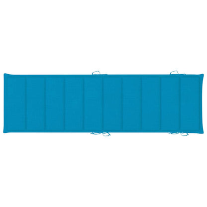 Ligbed Schommelend Met Kussen Massief Teakhout Blauw