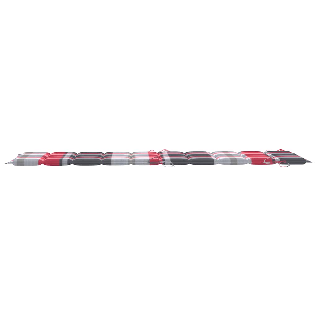 Ligbed Schommelend Met Kussen Massief Teakhout Rood ruitpatroon