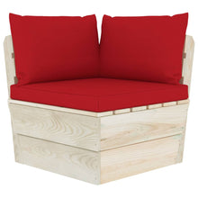 Tuin Met Kussens Pallet Geïmpregneerd Vurenhout Rood Hoekbank