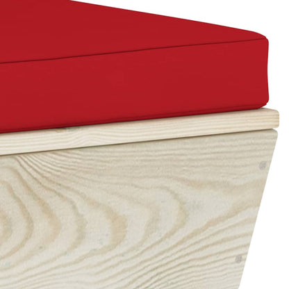 Tuin Met Kussens Pallet Geïmpregneerd Vurenhout Rood Hoekbank