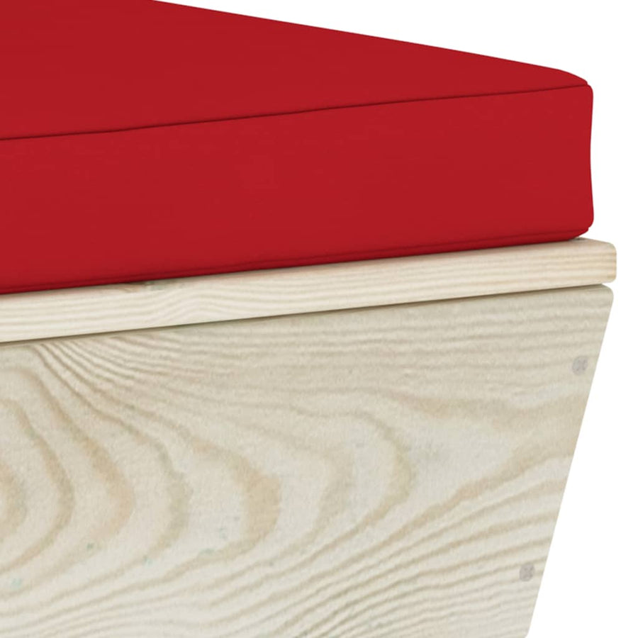 Tuin Met Kussens Pallet Geïmpregneerd Vurenhout Rood Hoekbank