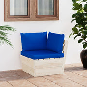 Tuinhoekbank geïmpregneerd vurenhout met kussens blauw