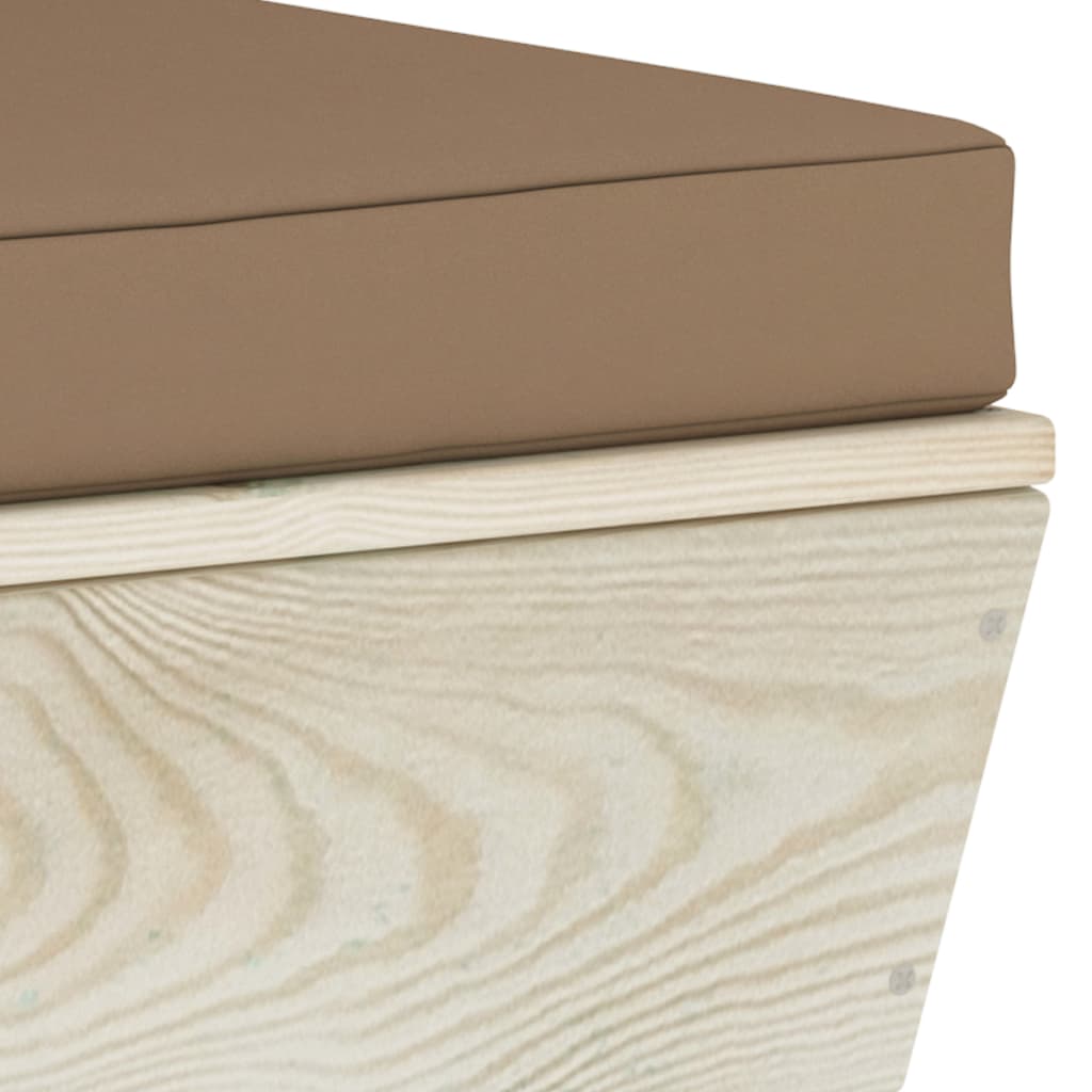 Tuin Met Kussens Pallet Geïmpregneerd Vurenhout Taupe Middenbank