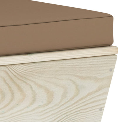 Tuin Met Kussens Pallet Geïmpregneerd Vurenhout Taupe Middenbank