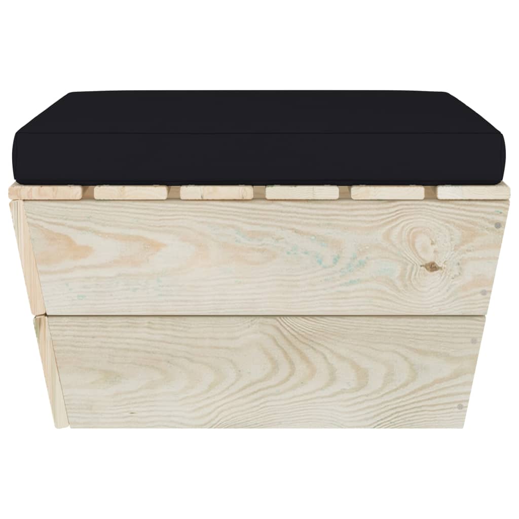 Tuinhocker met kussen pallet geïmpregneerd vurenhout