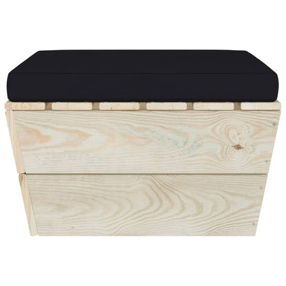 Tuinhocker met kussen pallet geïmpregneerd vurenhout