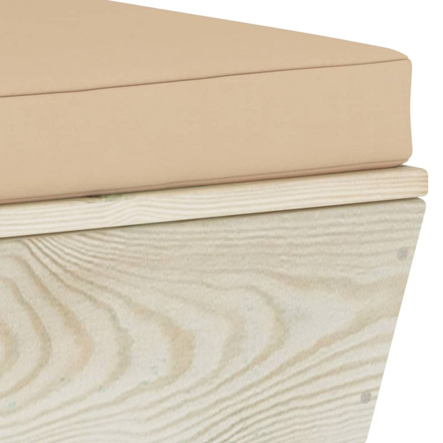 Tuinbank 2-Zits Met Kussens Pallet Vurenhout Beige Tweezitsbank