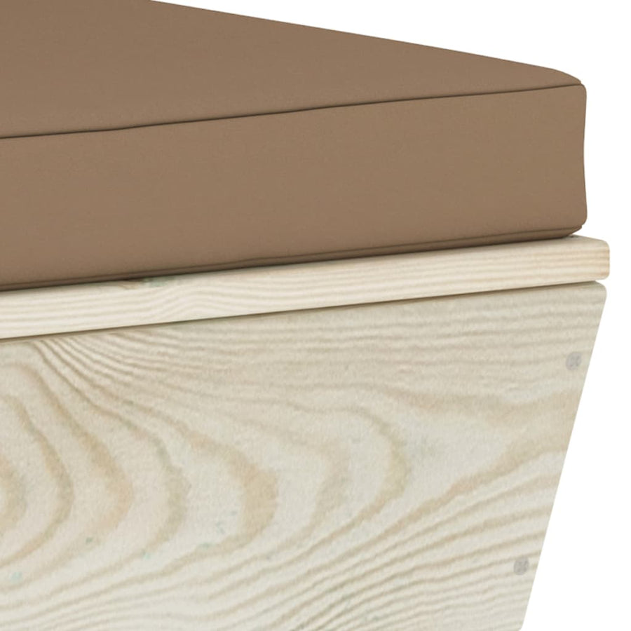Tuinbank 2-Zits Met Kussens Pallet Vurenhout Taupe Tweezitsbank