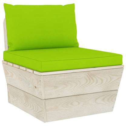 Tuinbank 3-Zits Met Kussens Pallet Vurenhout Heldergroen 1