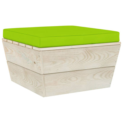 7-Delige Loungeset Met Kussens Pallet Vurenhout Heldergroen