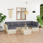 7-Delige Loungeset Met Kussens Pallet Vurenhout Antraciet 1 2x hoek + 4x midden + Tafel