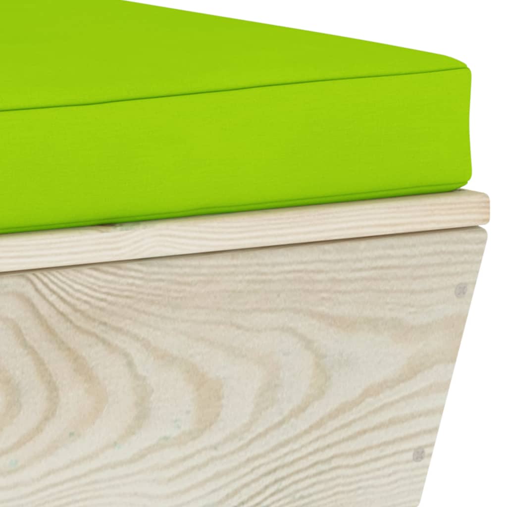 0-Delige Loungeset Met Kussens Pallet Vurenhout Heldergroen 1 4x hoek + 5x midden + Tafel