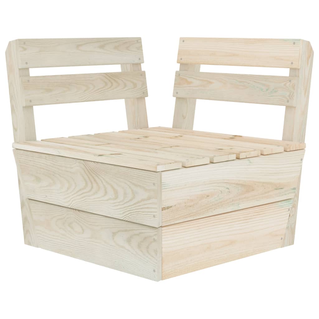 6-Delige Loungeset Pallet Geïmpregneerd Vurenhout hoek + 2x midden + 3x Tafel