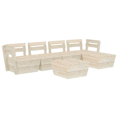 6-Delige Loungeset Pallet Geïmpregneerd Vurenhout 2x hoek + 2x midden + 2x Tafel