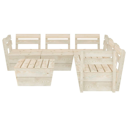 6-Delige Loungeset Pallet Geïmpregneerd Vurenhout 3x hoek + 2x midden + Tafel