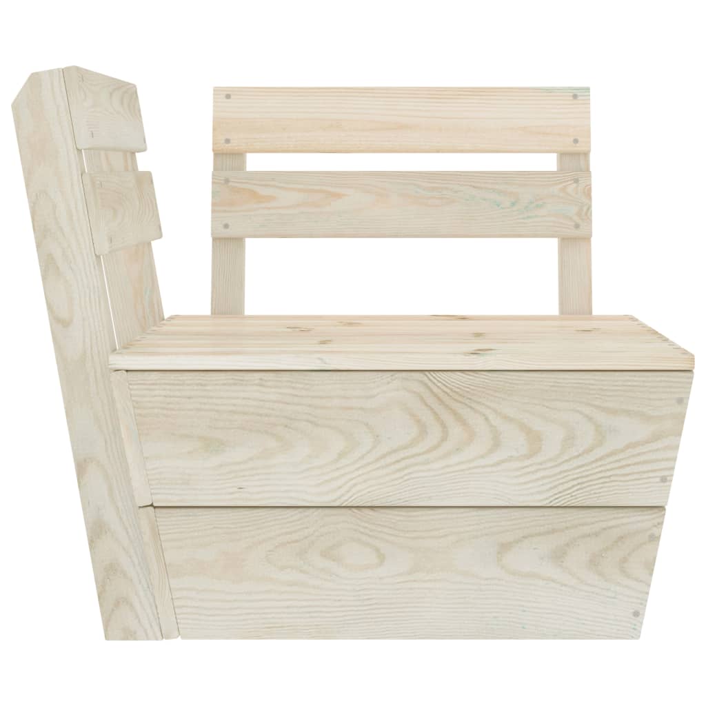 6-Delige Loungeset Pallet Geïmpregneerd Vurenhout 2x midden + 2x hoek + 2x Tafel