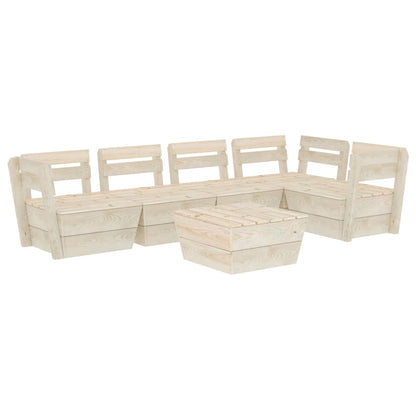 6-Delige Loungeset Pallet Geïmpregneerd Vurenhout 2x midden + 3x hoek + Tafel