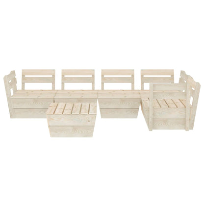 6-Delige Loungeset Pallet Geïmpregneerd Vurenhout 2x midden + 3x hoek + Tafel