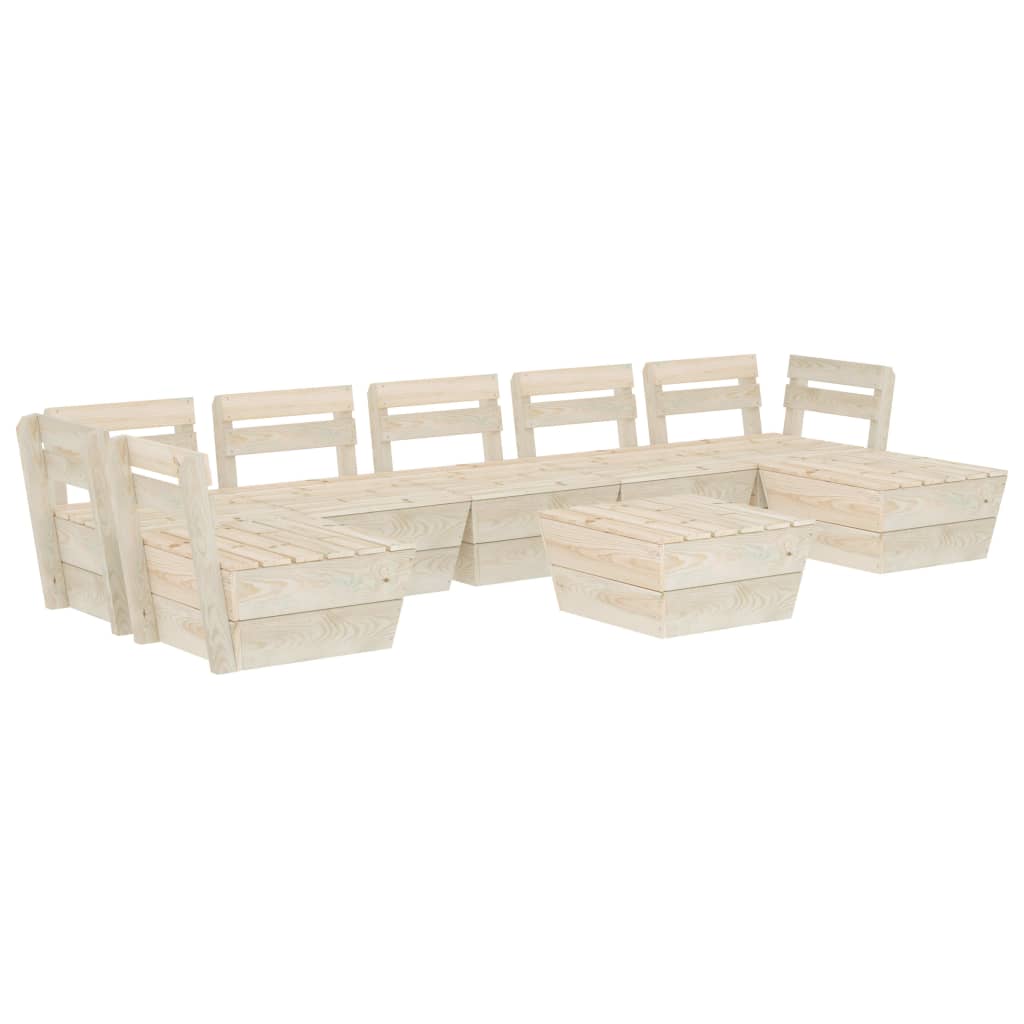 8-Delige Loungeset Pallet Geïmpregneerd Vurenhout 2x hoek + 4x midden + 2x Tafel