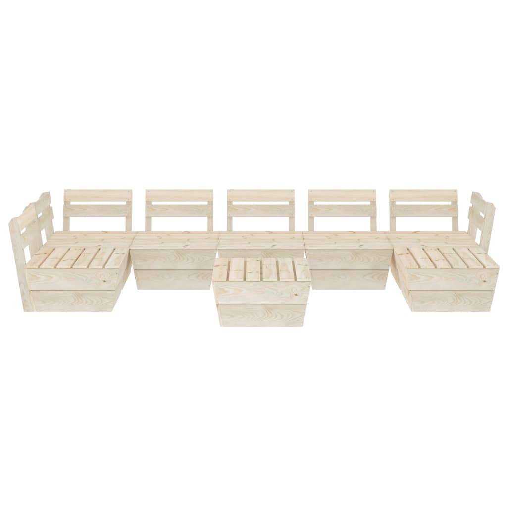 8-Delige Loungeset Pallet Geïmpregneerd Vurenhout 2x hoek + 4x midden + 2x Tafel