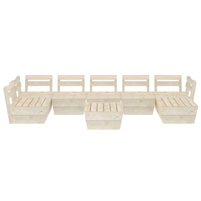 8-Delige Loungeset Pallet Geïmpregneerd Vurenhout 2x hoek + 4x midden + 2x Tafel
